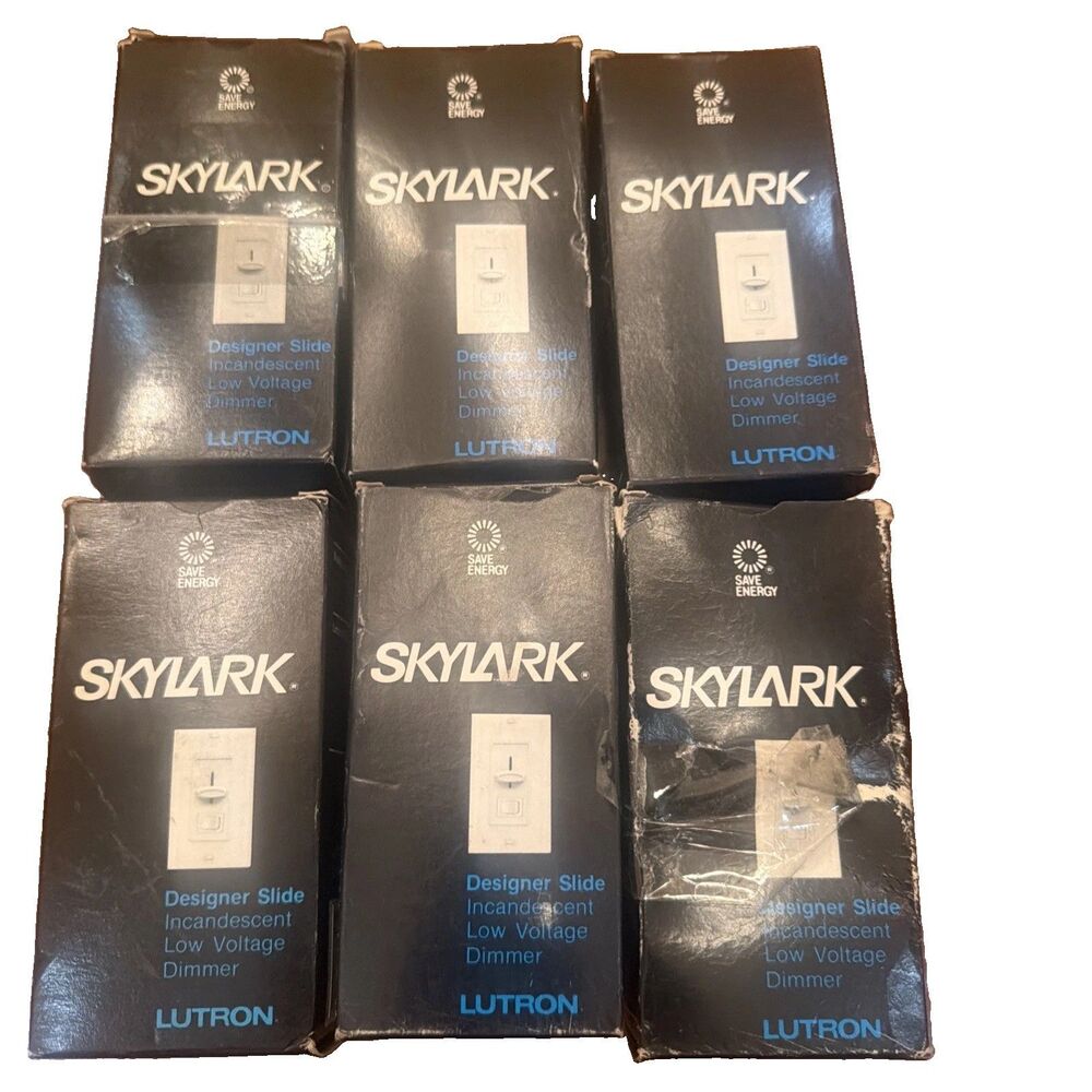6x Lutron Skylark SLV-603P-IV Magnetic Low-Volt 3-Way Dimmer Light Switch IVORY